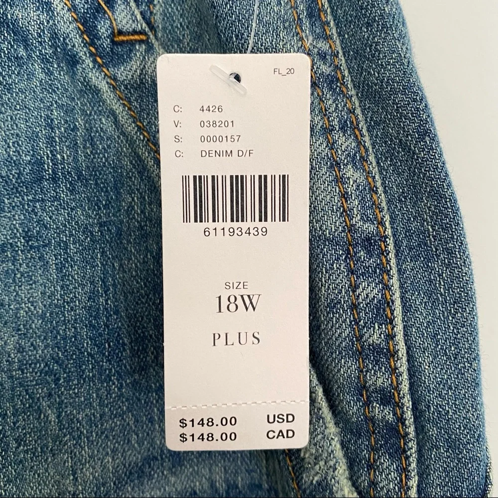 Pilcro The Wanderer Jeans Anthropologie A+ plus size 18w boho patchwork blue - Picture 5 of 12